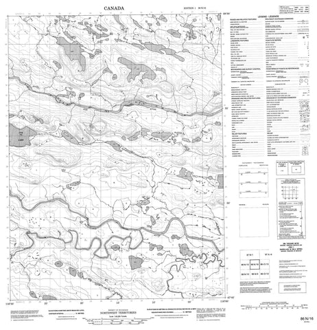 086N16 No Title Canadian topographic map, 1:50,000 scale