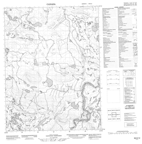 086O12 No Title Canadian topographic map, 1:50,000 scale