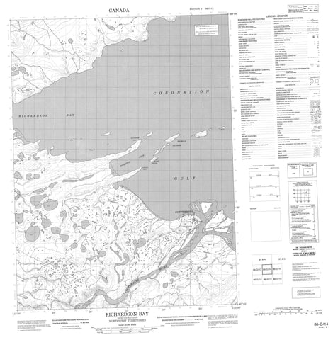 086O14 Richardson Bay Canadian topographic map, 1:50,000 scale