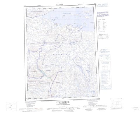 086O Coppermine Canadian topographic map, 1:250,000 scale