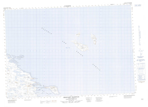 087A14 Bernard Harbour Canadian topographic map, 1:50,000 scale