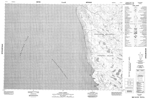 087C15 Cape Larsen Canadian topographic map, 1:50,000 scale