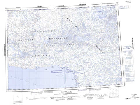 087D Read Island Canadian topographic map, 1:250,000 scale