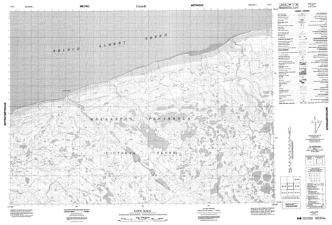 087F01 Cape Back Canadian topographic map, 1:50,000 scale