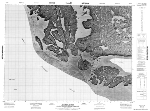 087F10 Holman Island Canadian topographic map, 1:50,000 scale