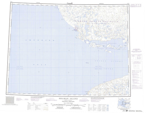 087F Holman Island Canadian topographic map, 1:250,000 scale