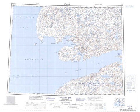 087G Walker Bay Canadian topographic map, 1:250,000 scale