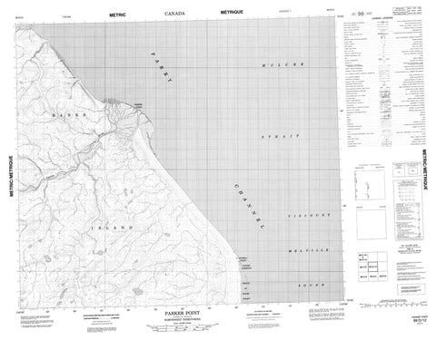 088D12 Parker Point Canadian topographic map, 1:50,000 scale