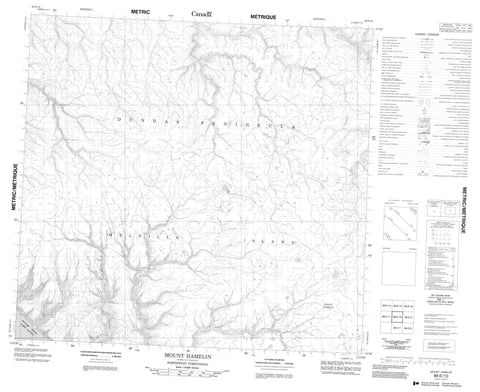 088E10 Mount Hamelin Canadian topographic map, 1:50,000 scale