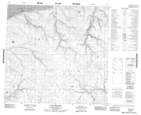 088E16 Cape Hoppner Canadian topographic map, 1:50,000 scale