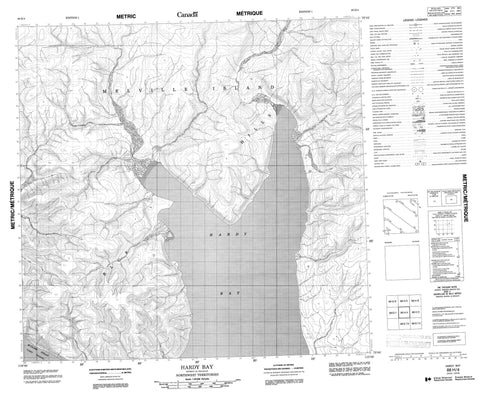 088H04 Hardy Bay Canadian topographic map, 1:50,000 scale