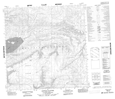 088H14 Leopold Glacier Canadian topographic map, 1:50,000 scale