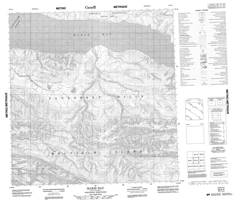 089A04 Marie Bay Canadian topographic map, 1:50,000 scale