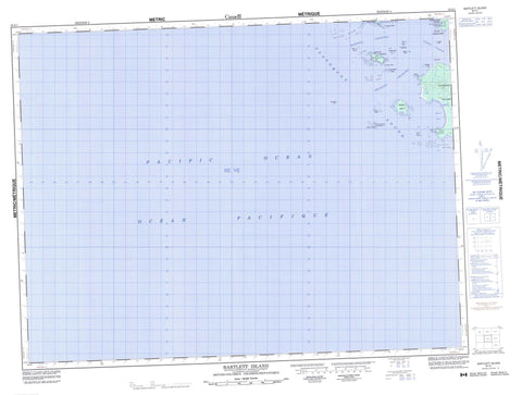 092E01 Bartlett Island Canadian topographic map, 1:50,000 scale