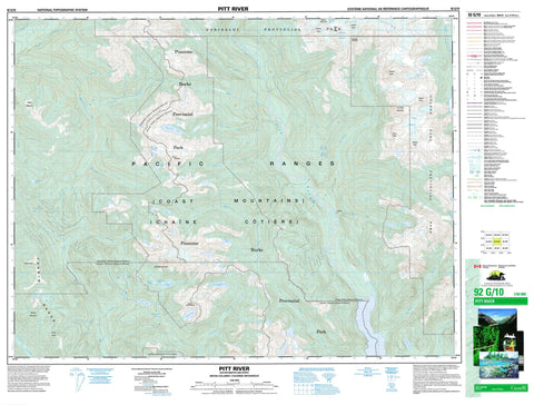 092G10 Pitt River Canadian topographic map, 1:50,000 scale