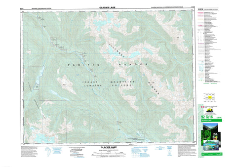 092G16 Glacier Lake Canadian topographic map, 1:50,000 scale
