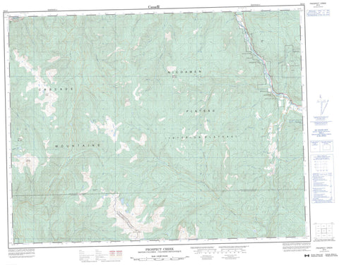 092I03 Prospect Creek Canadian topographic map, 1:50,000 scale
