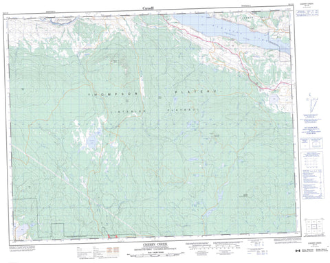 092I10 Cherry Creek Canadian topographic map, 1:50,000 scale