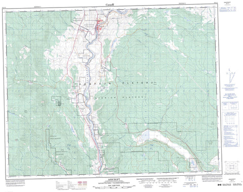 092I11 Ashcroft Canadian topographic map, 1:50,000 scale