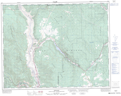 092I13 Pavilion Canadian topographic map, 1:50,000 scale