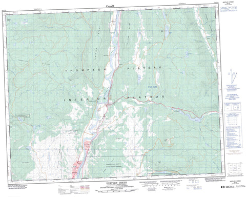 092I16 Heffley Creek Canadian topographic map, 1:50,000 scale