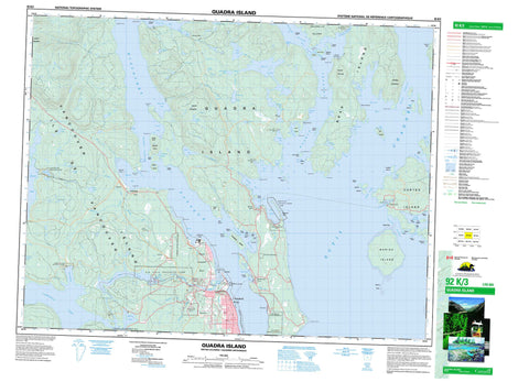 092K03 Quadra Island Canadian topographic map, 1:50,000 scale