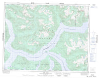 092K07 Toba Inlet Canadian topographic map, 1:50,000 scale