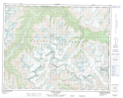 092K16 Mount Gilbert Canadian topographic map, 1:50,000 scale