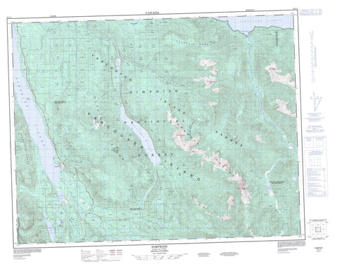 092L07 Nimpkish Canadian topographic map, 1:50,000 scale