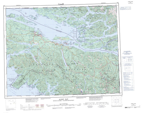 092L Alert Bay Canadian topographic map, 1:250,000 scale