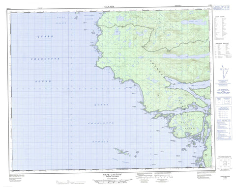 092M04 Cape Caution Canadian topographic map, 1:50,000 scale