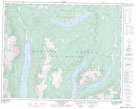 092N09 Tatlayoko Lake Canadian topographic map, 1:50,000 scale
