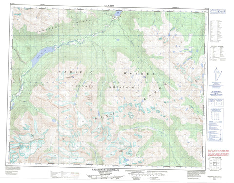 092N10 Razorback Mountain Canadian topographic map, 1:50,000 scale