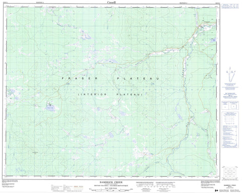 092O11 Bambrick Creek Canadian topographic map, 1:50,000 scale