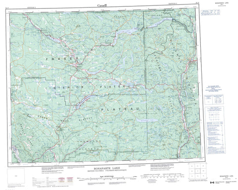 092P Bonaparte Lake Canadian topographic map, 1:250,000 scale