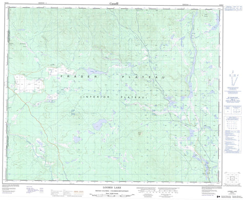 093B05 Loomis Lake Canadian topographic map, 1:50,000 scale