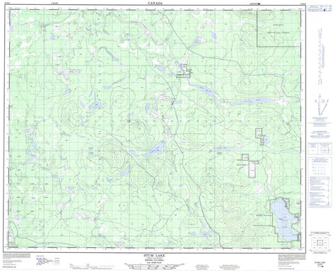 093B06 Stum Lake Canadian topographic map, 1:50,000 scale