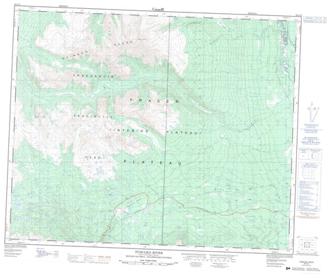 093C12 Tusulko River Canadian topographic map, 1:50,000 scale