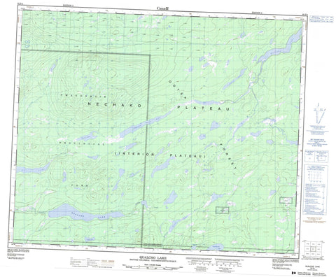 093F04 Qualcho Lake Canadian topographic map, 1:50,000 scale