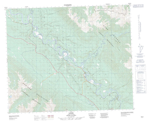 093H10 Loos Canadian topographic map, 1:50,000 scale