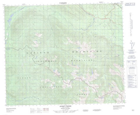 093H11 Dome Creek Canadian topographic map, 1:50,000 scale
