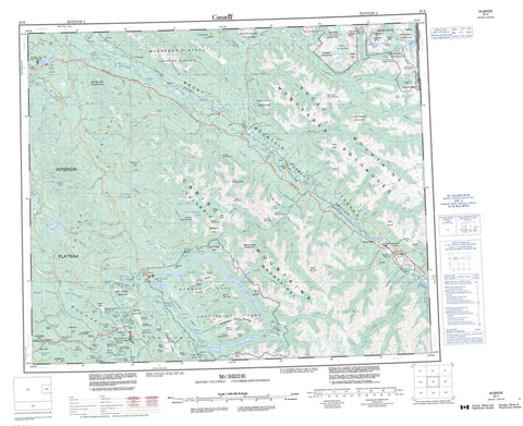 093H Mcbride Canadian topographic map, 1:250,000 scale