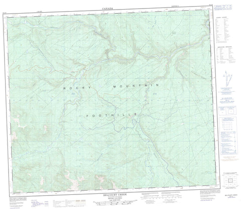 093I09 Belcourt Creek Canadian topographic map, 1:50,000 scale
