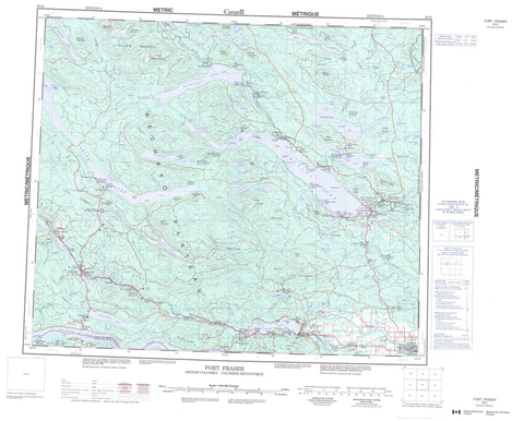 093K Fort Fraser Canadian topographic map, 1:250,000 scale