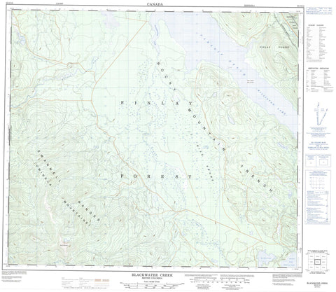 093O12 Blackwater Creek Canadian topographic map, 1:50,000 scale