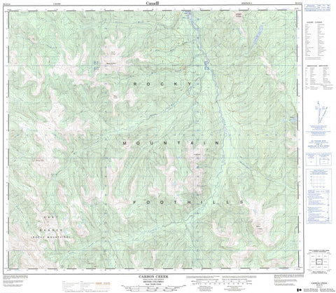 093O15 Carbon Creek Canadian topographic map, 1:50,000 scale
