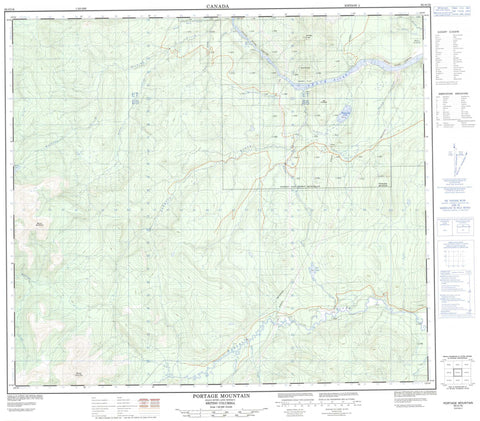 093O16 Portage Mountain Canadian topographic map, 1:50,000 scale