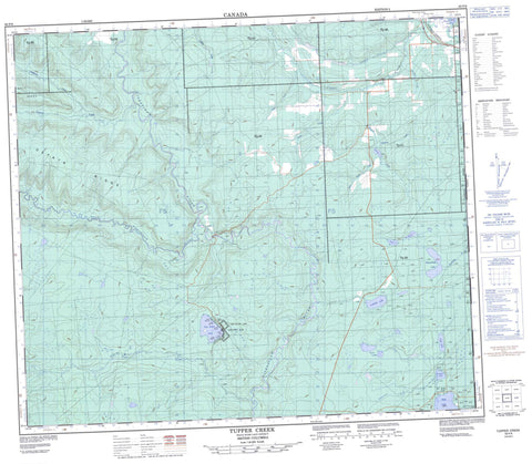 093P08 Tupper Creek Canadian topographic map, 1:50,000 scale
