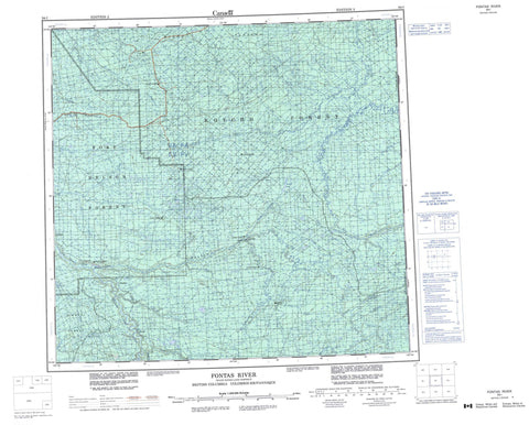 094I Fontas River Canadian topographic map, 1:250,000 scale