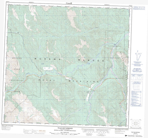 094K14 Toad Hot Springs Canadian topographic map, 1:50,000 scale